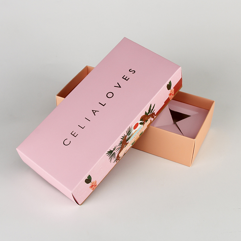 Cadeau de papier rose de luxe fait sur commande placé 3 emballage parfumé de boîte de bougie 