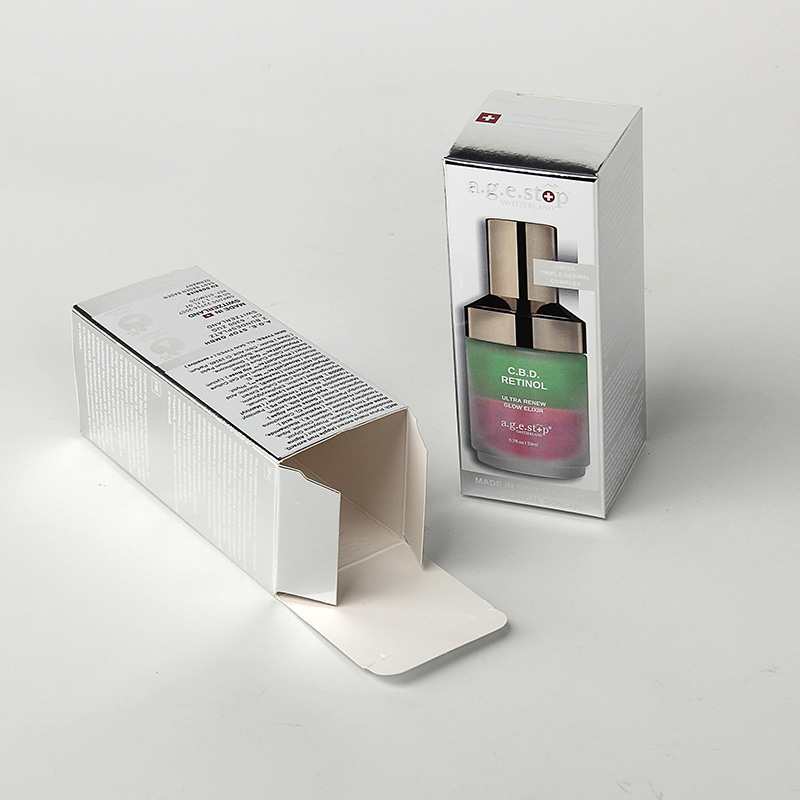 Boîte d'emballage de soins de la peau en papier personnalisé de luxe avec logo en relief