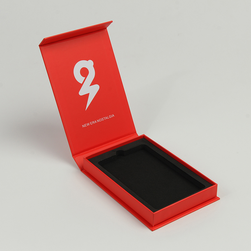 Boîte d'emballage de cas de téléphone électronique magnétique en forme de livre de conception personnalisée