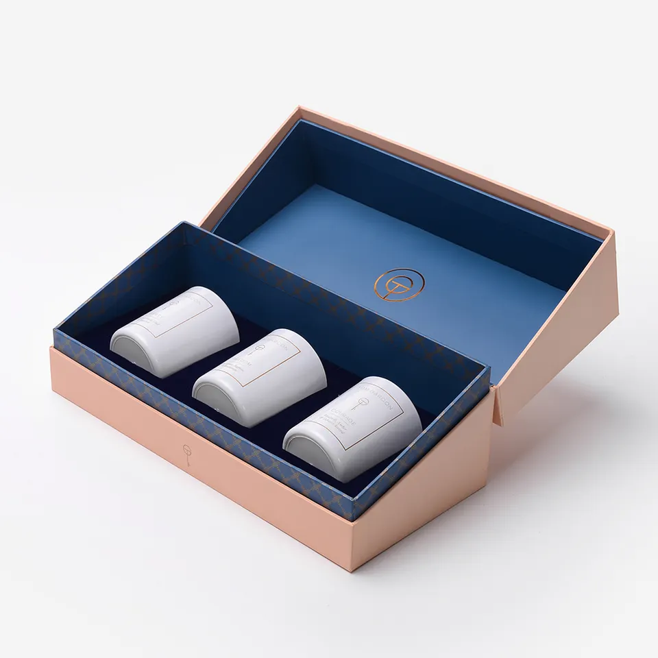 Boîte d'emballage cadeau de bougie de parfum de boîte en carton de papier de logo imprimé par coutume 