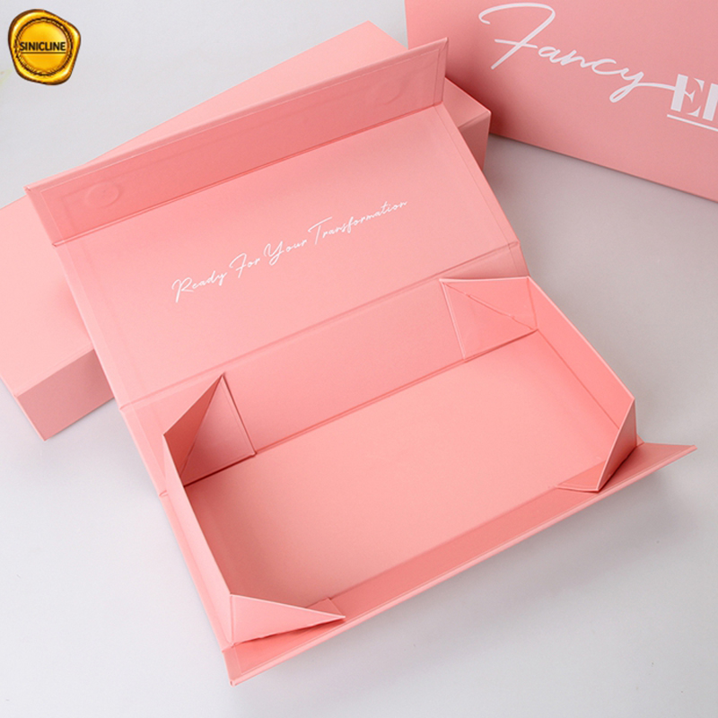 Pliage rose bébé personnalisé avec boîte d'emballage d'extension de cheveux de luxe avec logo avec boîte d'emballage d'extension de cheveux de luxe avec logo