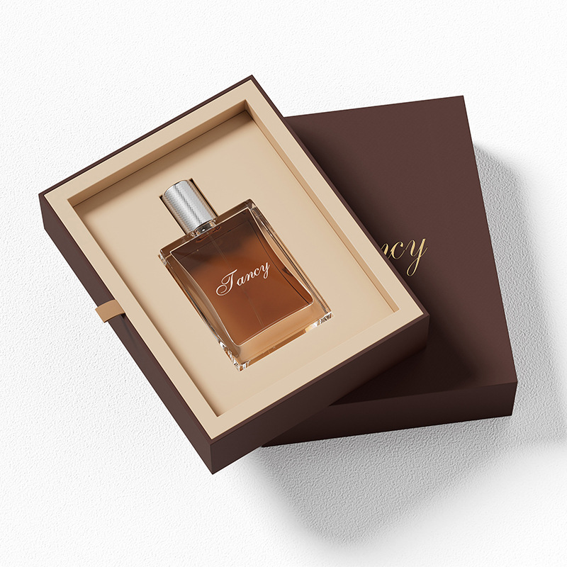 Boîtes de parfum de bouteille en verre de mousse d'EVA de style magnétique de tiroir du brun 30ML 50ML de luxe