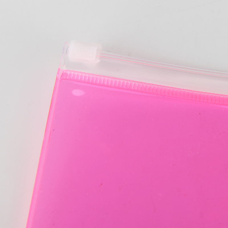 Sac d'emballage de cosmétiques pour ongles zip-lock en PVC rose transparent personnalisé