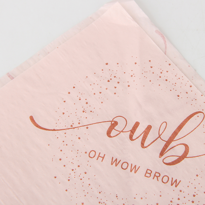 Papier de soie d'emballage rose-clair d'emballage de beauté d'impression de logo fait sur commande