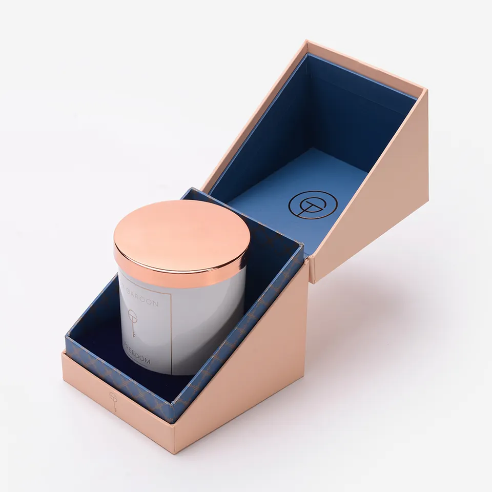 Boîte d'emballage cadeau de bougie de parfum de boîte en carton de papier de logo imprimé par coutume 