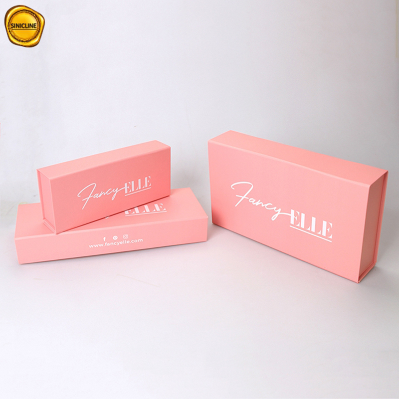 Pliage rose bébé personnalisé avec boîte d'emballage d'extension de cheveux de luxe avec logo avec boîte d'emballage d'extension de cheveux de luxe avec logo