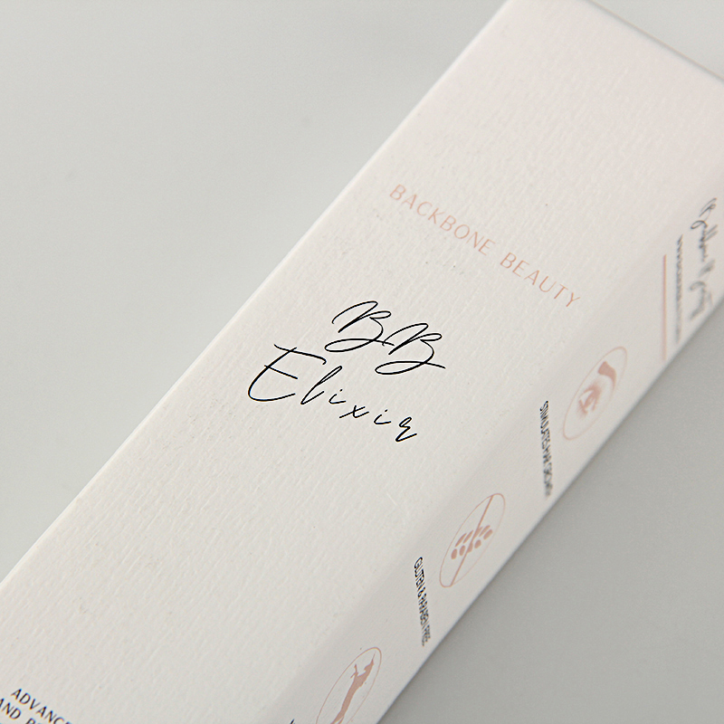 Boîte d'emballage de cosmétiques de base de papier de texture blanche personnalisée qui respecte l'environnement